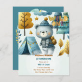 WILD ONE 1e Verjaardag Jongens BEER Camping (Voorkant / Achterkant)