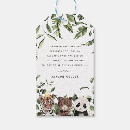 Wild One 1e verjaardag party bedankt Cadeaulabel (Voorkant)