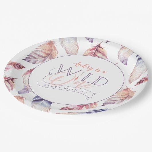 Wild One 1e verjaardagsfeestje Papieren Bordje (Gekanteld)