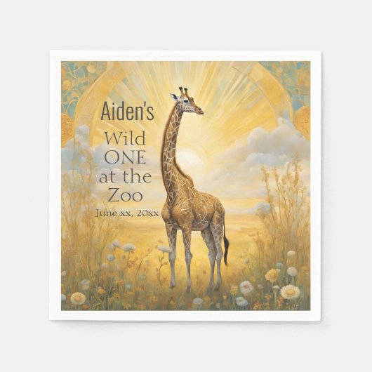 Wild ONE 1e verjaardagsfeestje Servet (Voorkant)