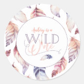Wild One 1e verjaardagsfeestje stickers (Voorkant)