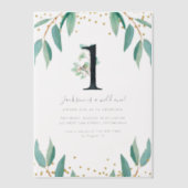 Wild One 1e verjaardagsfeestje Vellum Uitnodigingen (Voorkant)