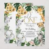 Wild One 1st Birthday Boy Uitnodiging (Voorkant / Achterkant)