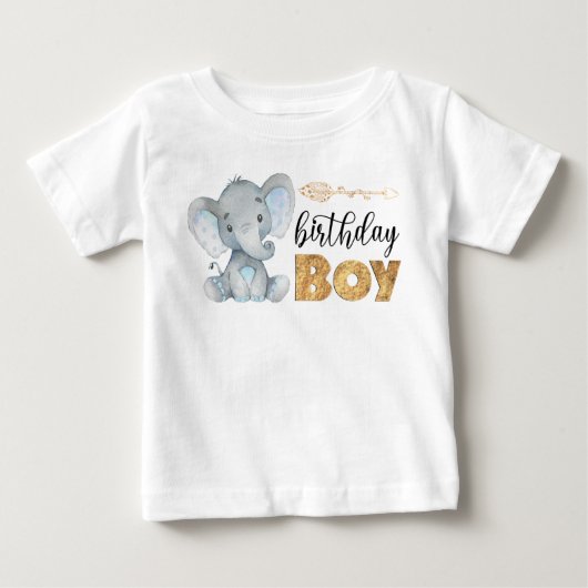 Wild One 1st Birthday Elephant Baby T-Shirt (Voorkant)