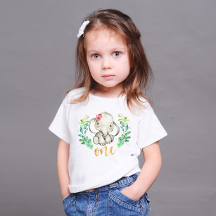 Wild One 1st Birthday Elephant Baby T-Shirt