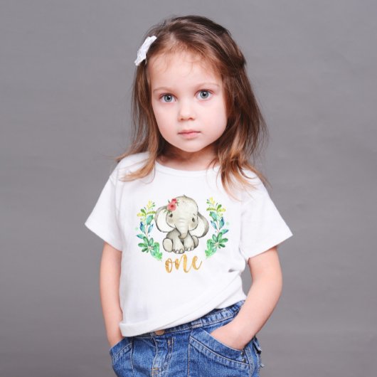 Wild One 1st Birthday Elephant Baby T-Shirt