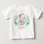 Wild One 1st Birthday Elephant Baby T-Shirt (Voorkant)