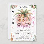 Wild One 1st Birthday Girl Kaart (Voorkant)