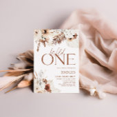 Wild One 1st Birthday Invitation Boho Pampas Kaart