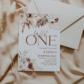 Wild One 1st Birthday Invitation Boho Pampas Kaart