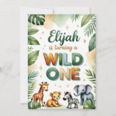 Wild One 1st Birthday Invitation Kaart - Elijah (Voorkant)