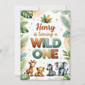Wild One 1st Birthday Invitation Kaart - Henry (Voorkant)
