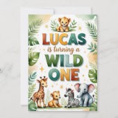 Wild One 1st Birthday Invitation Kaart - Lucas (Voorkant)