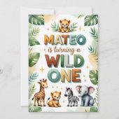 Wild One 1st Birthday Invitation Kaart - Mateo (Voorkant)