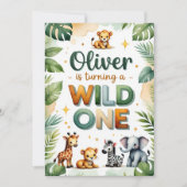 Wild One 1st Birthday Invitation Kaart - Oliver (Voorkant)