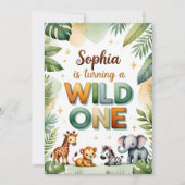 Wild One 1st Birthday Invitation Kaart - Sophia (Voorkant)