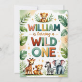 Wild One 1st Birthday Invitation Kaart - William (Voorkant)