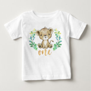 Wild One 1st Birthday Lion Baby T-Shirt