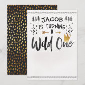 Wild One 1st Birthday Note Card voor handmatig sch Kaart (Voorkant / Achterkant)