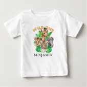 Wild One 1st Birthday Oerwoud Baby T-shirt (Voorkant)