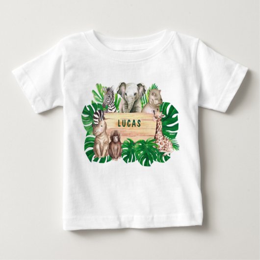 Wild One 1st Birthday Oerwoud Baby T-shirt (Voorkant)