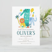 Wild One 1st Birthday OERWOUD Lion Safari Kaart (Staand voorkant)