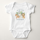 Wild One 1st Birthday Oerwoud Romper (Voorkant)