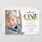 Wild One 1st Birthday Oerwoud Safari Uitnodiging (Voorkant)