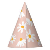 Wild One 1st Birthday Party Boho Blush Pink Daisy Feesthoedjes (Achterkant)