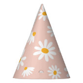 Wild One 1st Birthday Party Boho Blush Pink Daisy Feesthoedjes (Links)