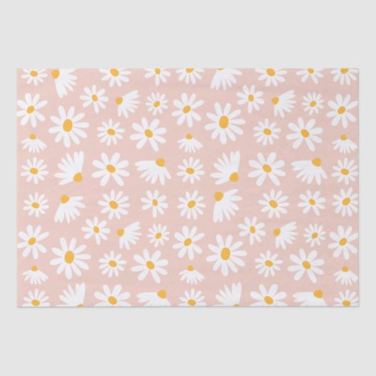 Wild One 1st Birthday Party Boho Blush Pink Daisy Tissuepapier (Voorkant)