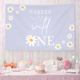 Wild One 1st Birthday Party Boho Daisy Welkom Spandoek