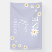 Wild One 1st Birthday Party Boho Daisy Welkom Spandoek (Verticaal)