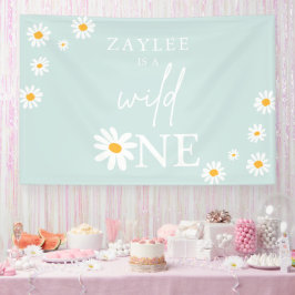 Wild One 1st Birthday Party Boho Daisy Welkom Spandoek