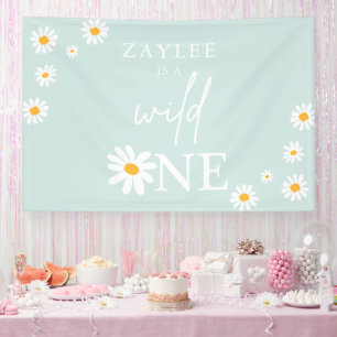 Wild One 1st Birthday Party Boho Daisy Welkom Spandoek