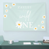 Wild One 1st Birthday Party Boho Daisy Welkom Spandoek (Beurs)