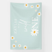 Wild One 1st Birthday Party Boho Daisy Welkom Spandoek (Verticaal)