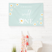Wild One 1st Birthday Party Boho Daisy Welkom Spandoek (Insitu)