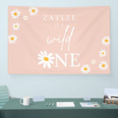 Wild One 1st Birthday Party Boho Daisy Welkom Spandoek (Beurs)
