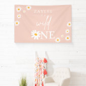 Wild One 1st Birthday Party Boho Daisy Welkom Spandoek (Insitu)