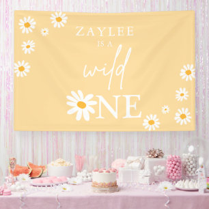 Wild One 1st Birthday Party Boho Daisy Welkom Spandoek