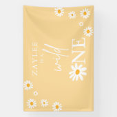 Wild One 1st Birthday Party Boho Daisy Welkom Spandoek (Verticaal)