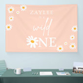 Wild One 1st Birthday Party Boho Daisy Welkom Spandoek (Beurs)