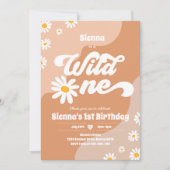Wild One 1st Birthday Party Boho Floral Daisy Kaart (Voorkant)