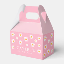 Wild One 1st Birthday Party Boho Pink Daisy Bedankdoosjes