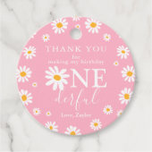 Wild One 1st Birthday Party Boho Retro Daisy Bedankjes Labels (Voorkant)