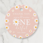 Wild One 1st Birthday Party Boho Retro Daisy Bedankjes Labels (Voorkant)