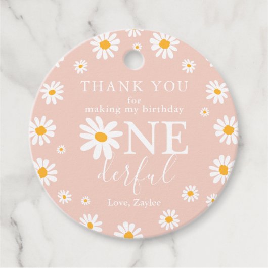 Wild One 1st Birthday Party Boho Retro Daisy Bedankjes Labels (Voorkant)