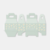 Wild One 1st Birthday Party Boho Sage Green Daisy Bedankdoosjes (Uitgevouwen)