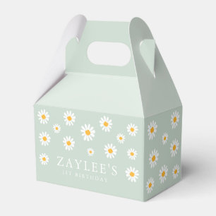 Wild One 1st Birthday Party Boho Sage Green Daisy Bedankdoosjes